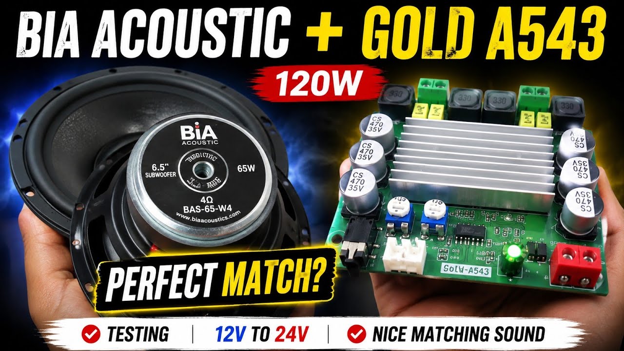 Testing Gold A543 120W with Bia Acoustic Subwoofer | TPA 3116 D2 | #bia