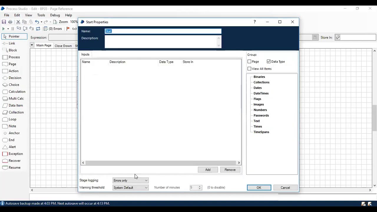 Blue prism -  Stage Logging