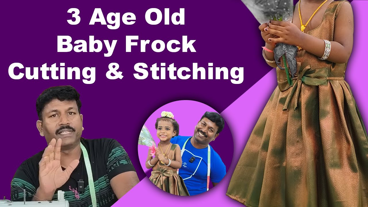 3 Years Old Girl Frock Cutting & Stitching Detailly Explained in Tamil | Tailor Bro