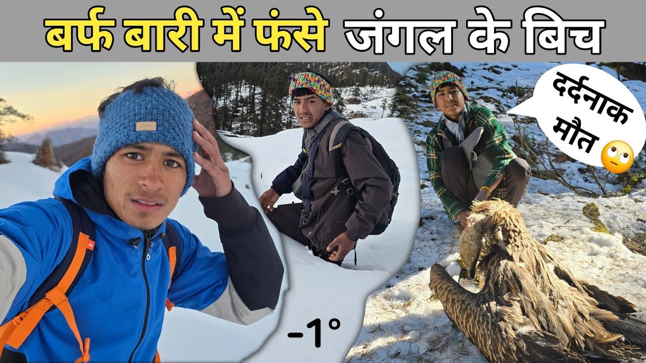 बर्फ बारी में फंसे रात को | Madhya Himalaya | बर्फ में चलना हुआ मुश्किल | Uttrakhand pauri gadwal