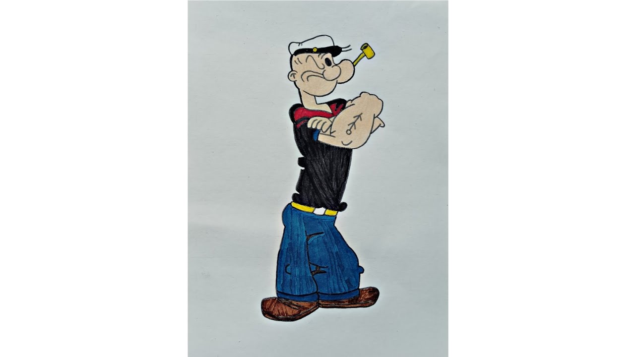 How to draw Popeye: The Sailor Man. 