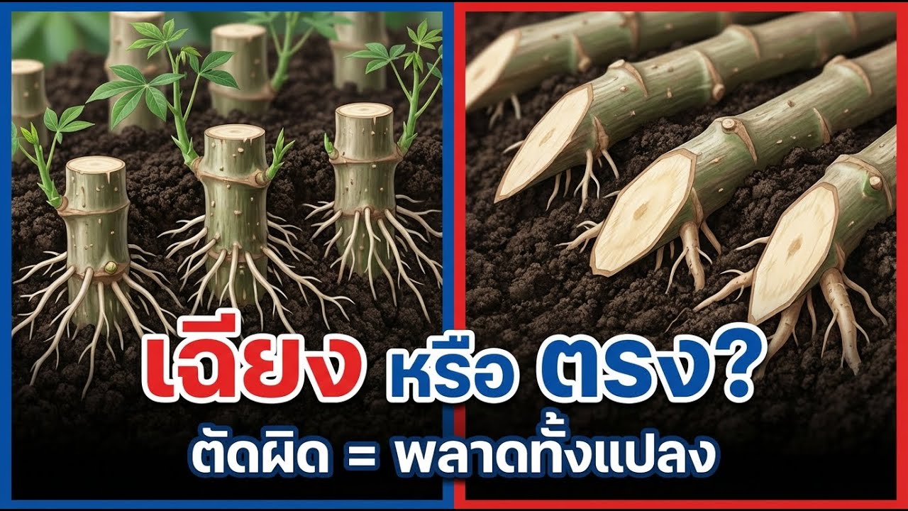 เฉียง vs ตรง ท่อนพันธุ์มัน แบบไหนงอกดีกว่ากัน