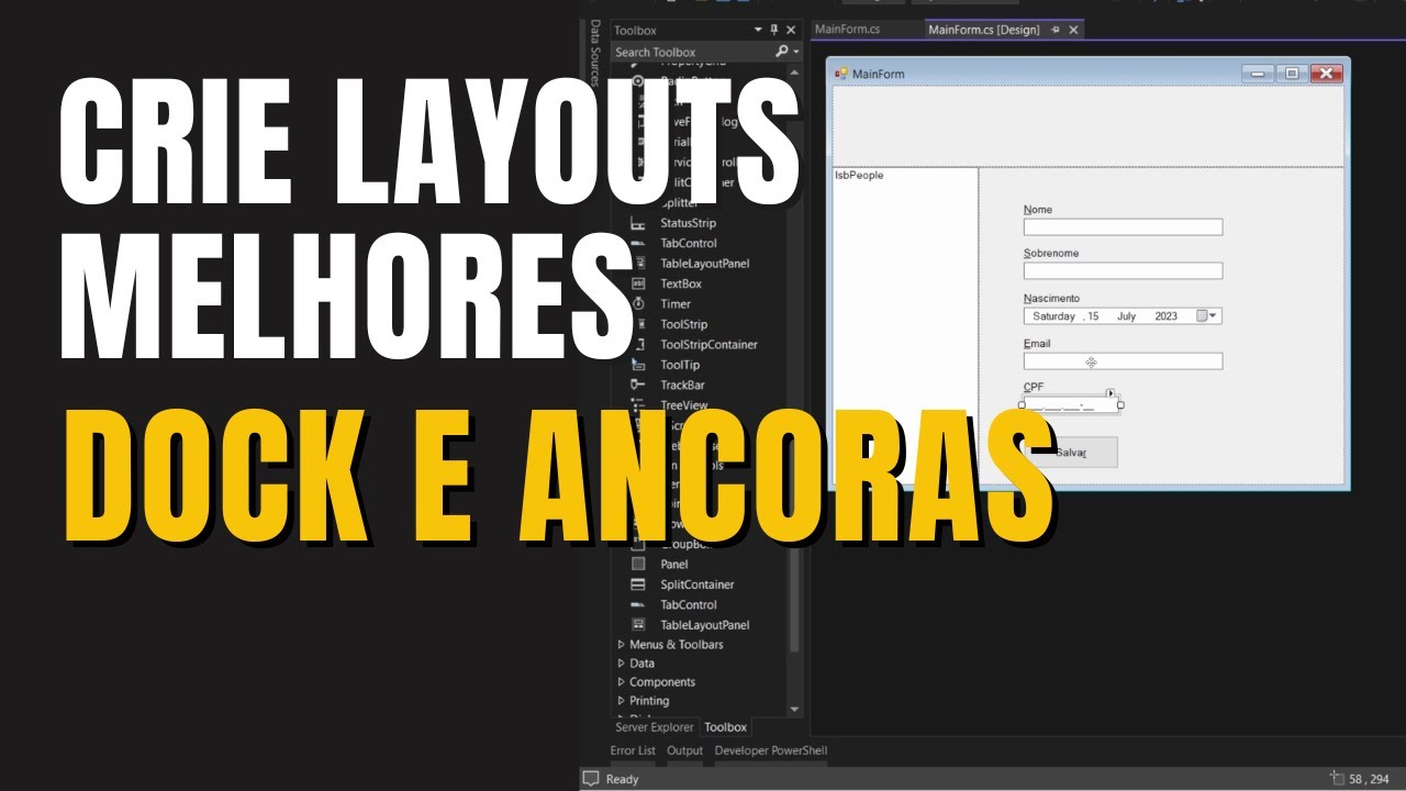 Windows Forms: Layout com Dock e Ancoras