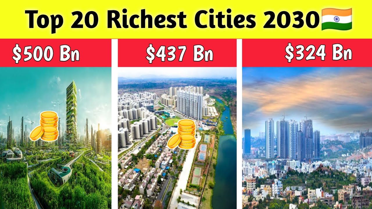 Top 20🇮🇳 Richest Cities of India in 2030❓by GDP-20 Richest Indian cities in future by Youthpaahdi🔴