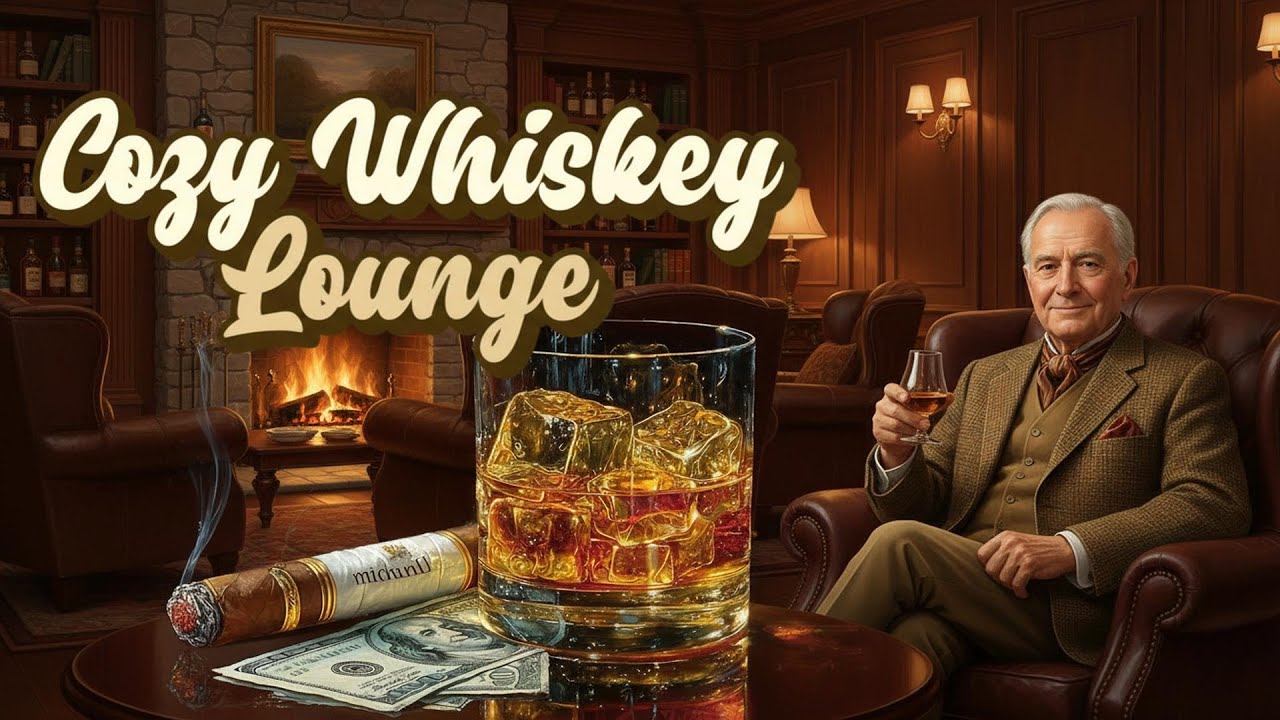 Cozy Whiskey Lounge Music with Slow Jazz Blues | Warm, Relaxing Night Ambience