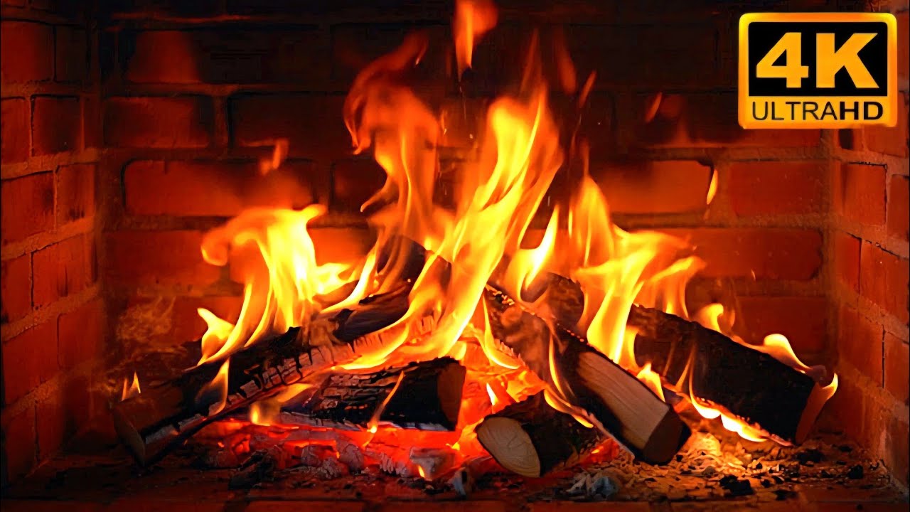 🔥6 Hours Cozy Fireplace 4K Real Crackling Fire Sounds for Sleep & Stress Relief No Music #relax #usa