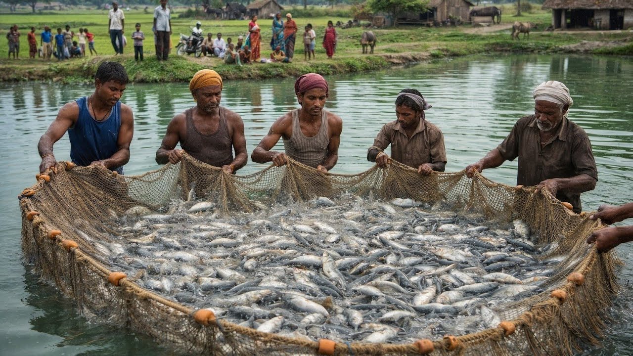 Mahajaal Fishing | Traditional Fishing Ka Real Power”“Viral Mahajaal Fishing India | Net Dalte Hi Ma