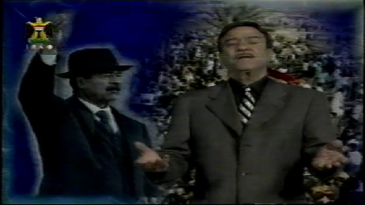 الفنان ياس خضر - الزعيم صدام حسين يظهر على التلفزيون العراقي 18.03.2003