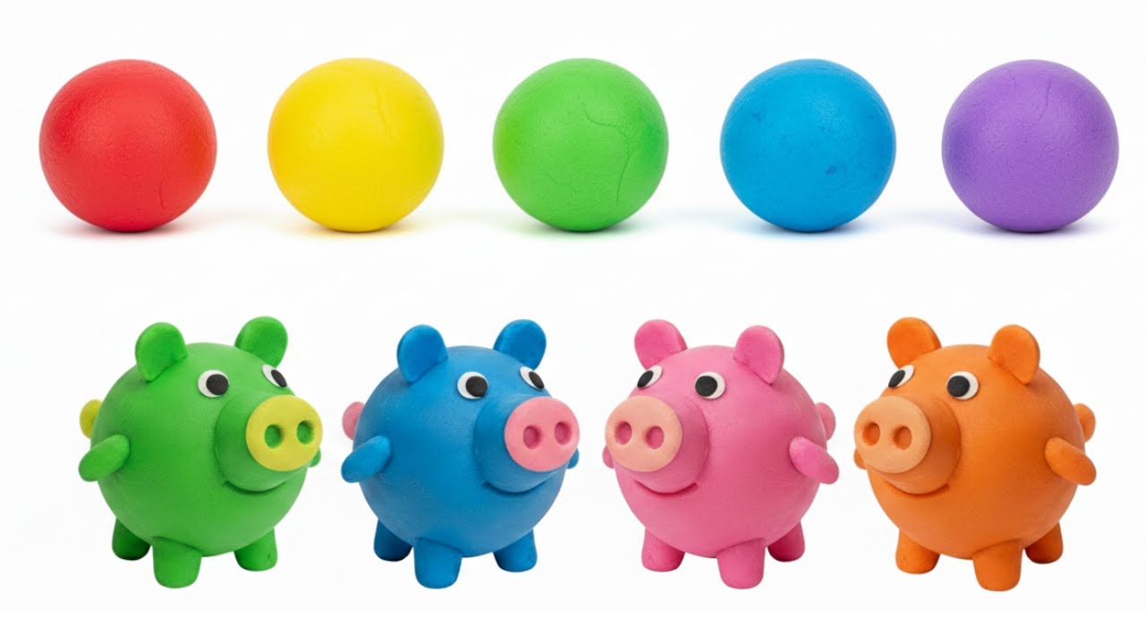 Create Animals with Clay | Colors and Shapes | Preschool Toddler Video
