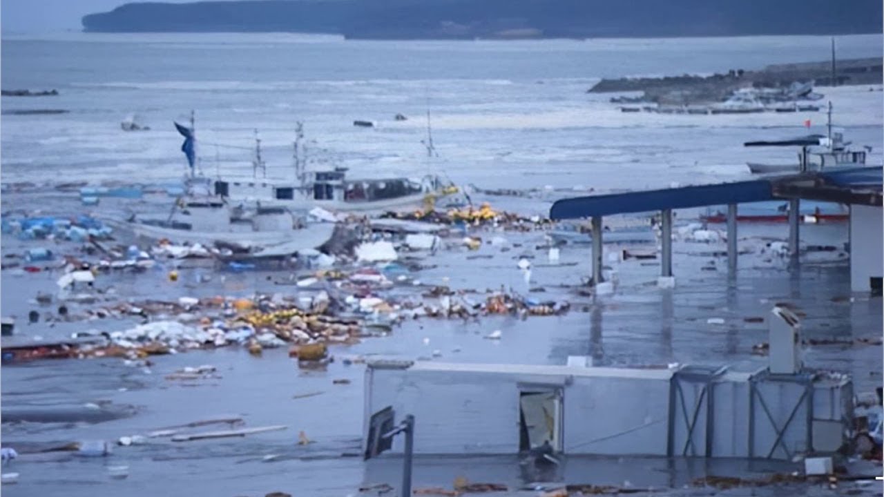 2011 Japan Tsunami - Taneichi Fishing Port, Hirono Town. (Full Footage)