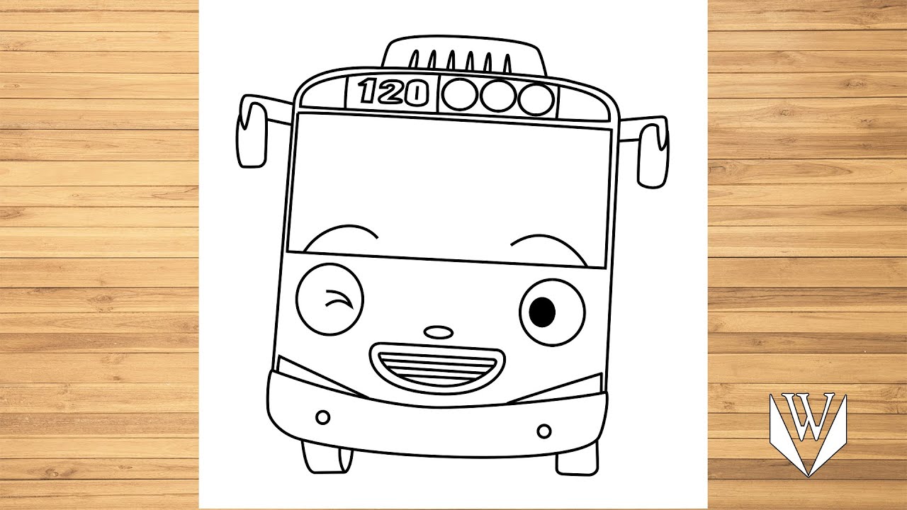 How to draw Tayo Step by step, Easy Draw | Free Download Coloring Page