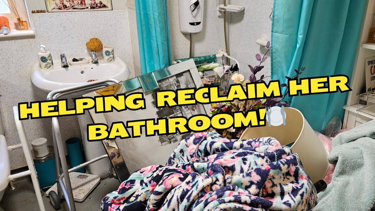 Cluttered Bathroom Transformation: Helping an Elderly Lady Access Her Shower Again!