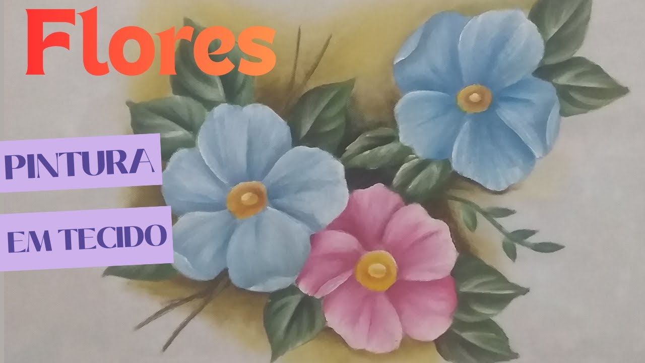 Pintura em tecido de flores fácil 