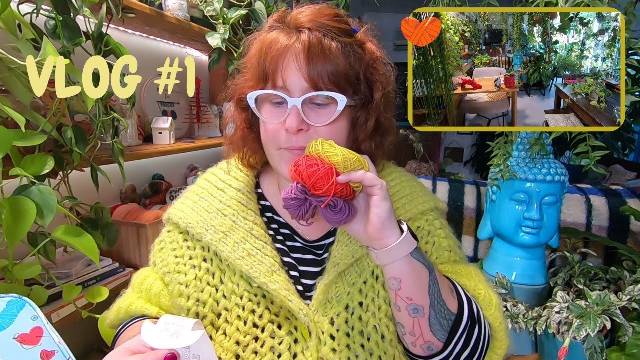 VLOG #1🧶Installation et déco d'un nouvel espace | Je vous dis tout sur mon châle coloré  | TRICOT🧶
