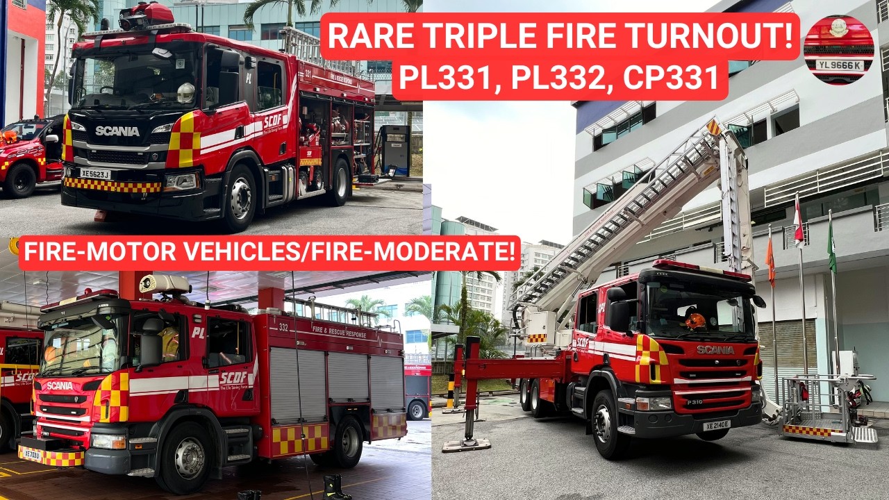 RARE *FIRE* RESPONSE & MULTIPLE SIRENS! - [TURNOUT] SCDF PL331, PL332, CP331