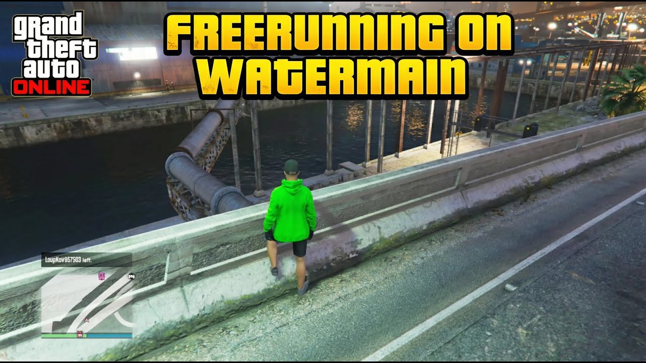 GTA 5 ONLINE FREERUNNING ACROSS GIANT WATERMAIN #gta5 #tutorial