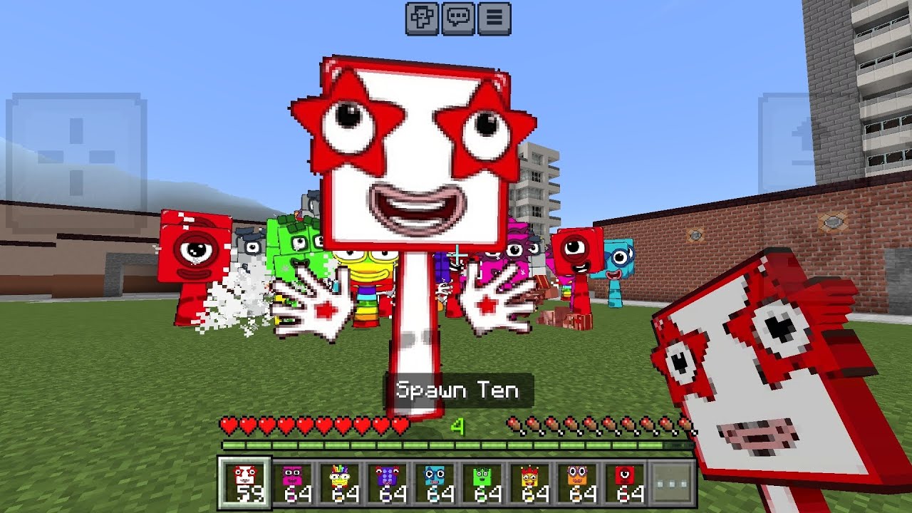 Sprunki OC Ten from Numberblocks added in Minecraft PE