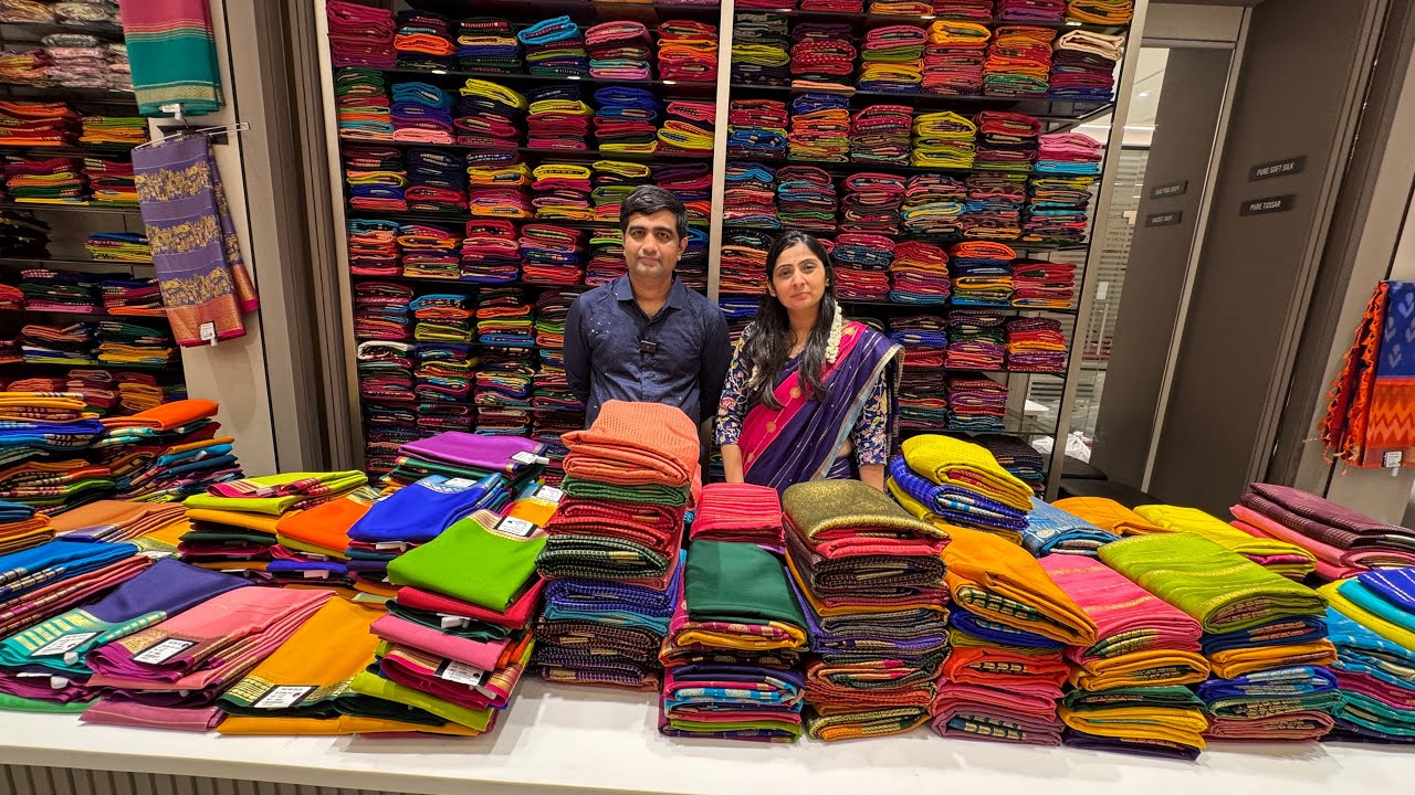 Pure Mysore Silk Sarees at Ratan Silk | Biggest Showroom in Bangalore Hanumanthnagar