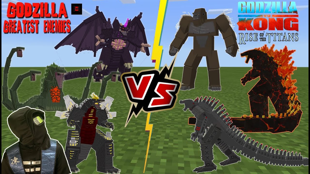 Godzilla and Kong [Rise of Titans Addon] VS Godzilla Greatest Enemies (Destroyah, Space Godzilla)