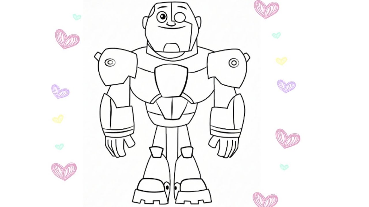 تعلم رسم سايبورغ من أبطال التايتنز خطوة بخطوة | Cyborg Teen Titans Drawing Tutorial ⚡🤖