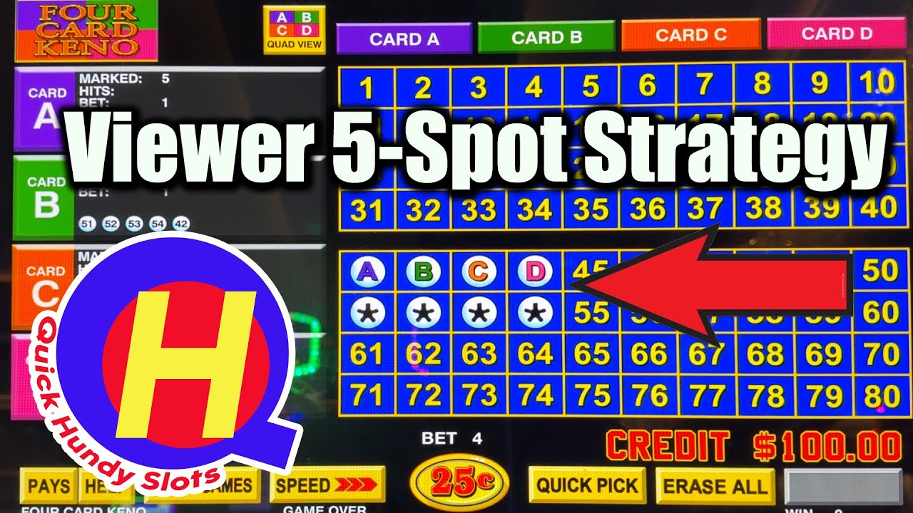 Testing a Viewer's Four Card KENO 5-Spot Strategy at Cosmo!