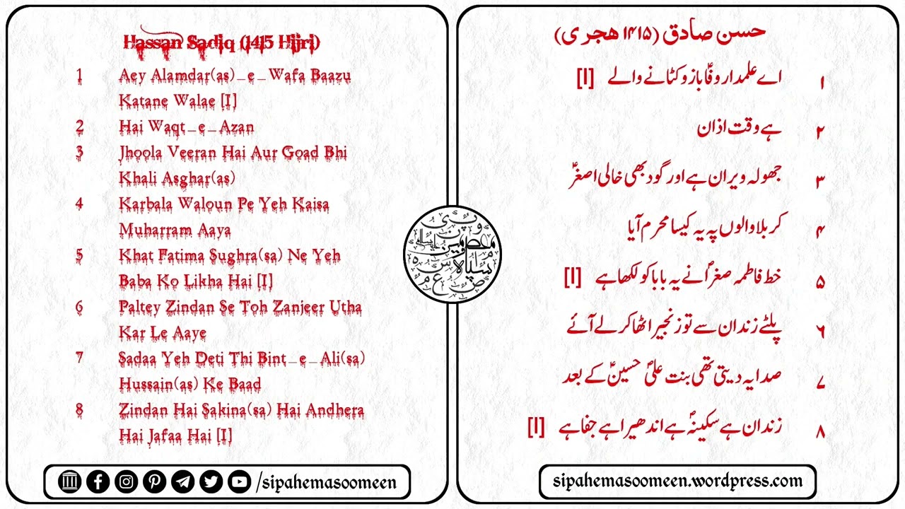 Hassan Sadiq | Nauhay | 1415 Hijri (حسن صادق | نوحے | ۱۴۱۵ ھجری)