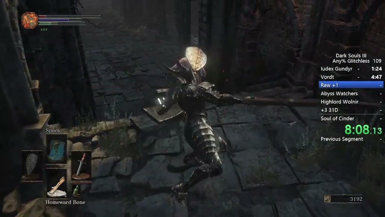 Dark Souls III Any% glitchless in 44:45 (but I died)