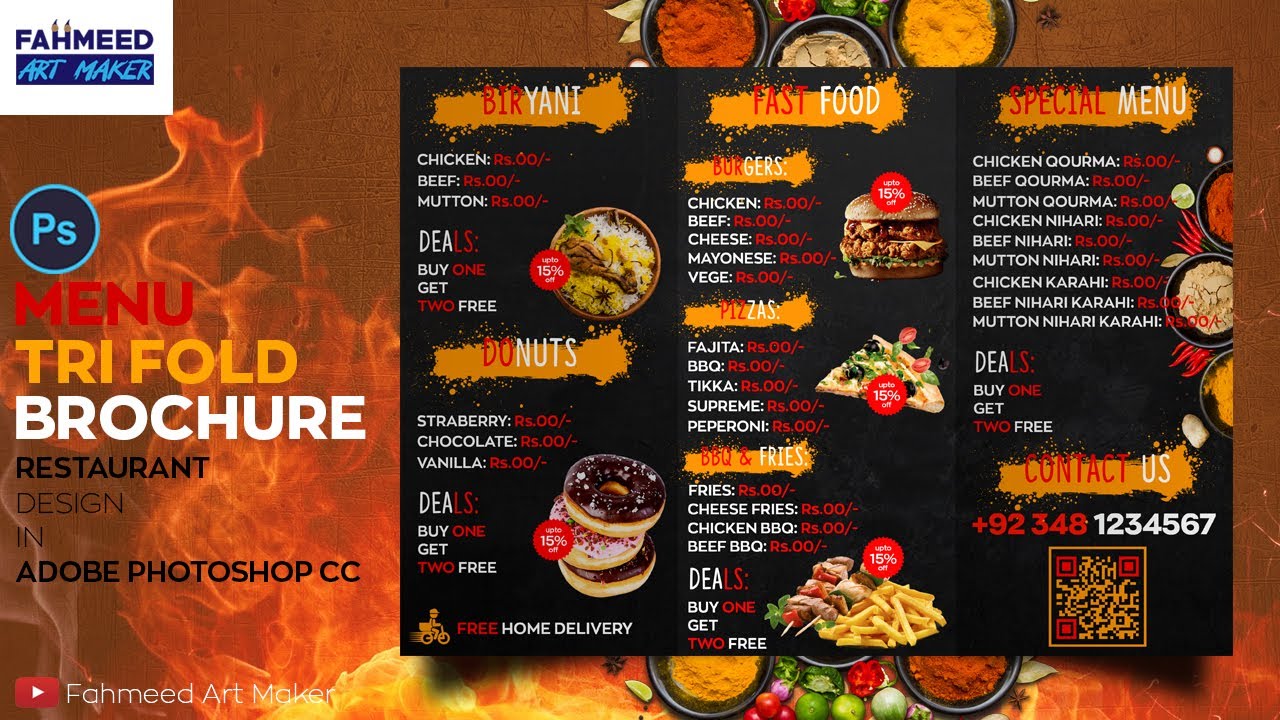 Restaurant Menu Design In Adobe Photoshop CC