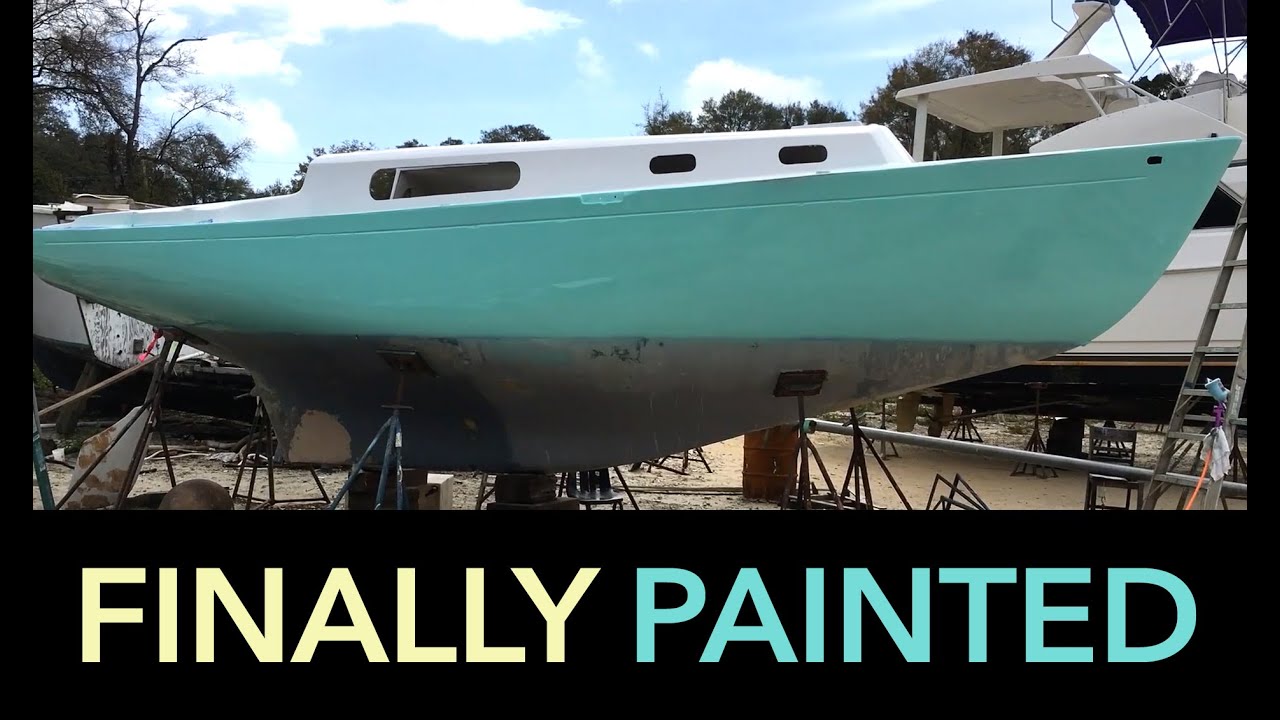 Ep10: FINALLY painting the sailboat! Topside, hull and bottom paint