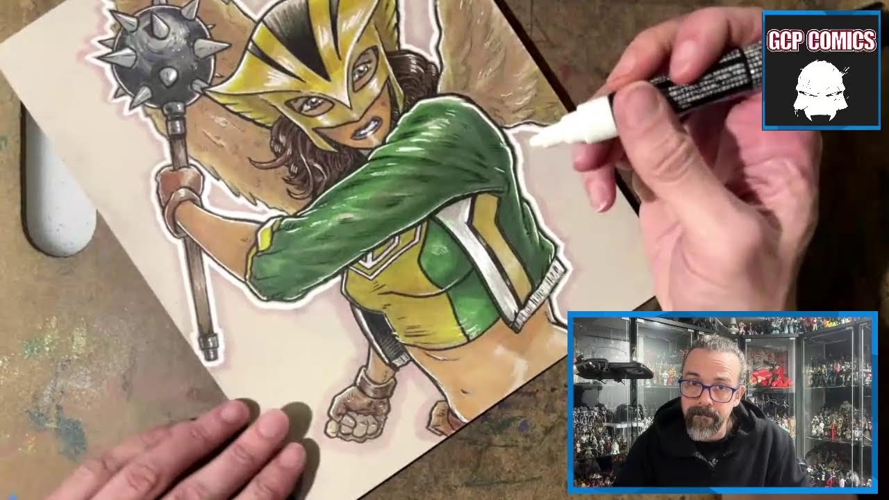 2Hr Grind: Pencils, Inks, and Mistakes Drawing Hawkgirl Part 4 #Drawing #HowtoDraw #Coloring