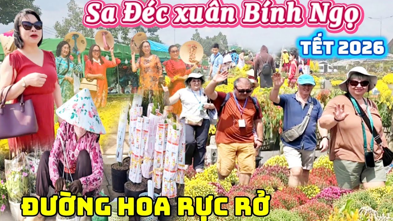 Làng Hoa rực rở Sa Đéc Đón Xuân Bính Ngọ trên đường hoa mới rộn ràng,  Tết 2026