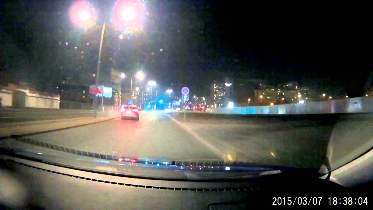 GoClever DVR Titanium, kolizja, wiecz&oacute;r/noc, Puławska / Domaniewska
