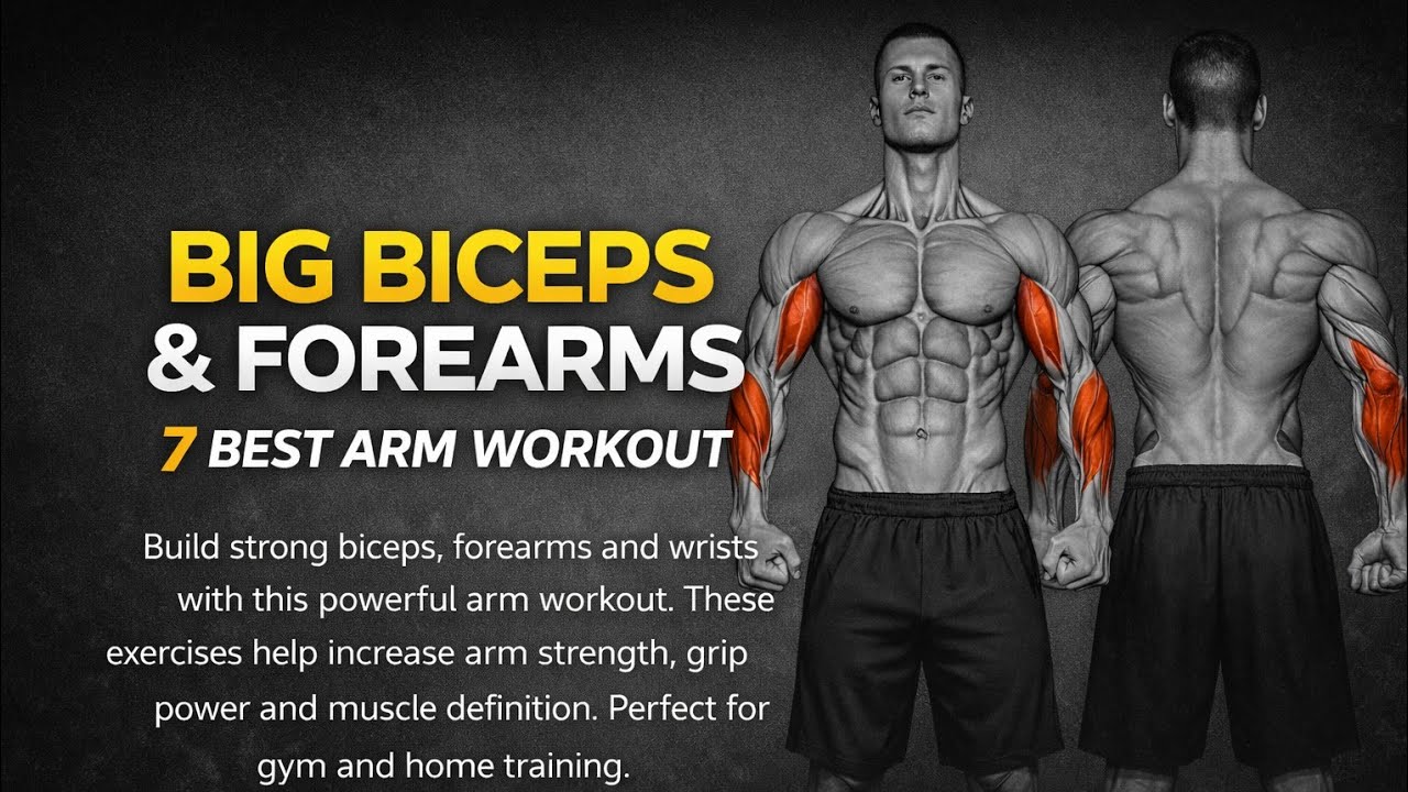 Arm Workout for Strong Biceps & Forearms (Gym + Dumbbells)