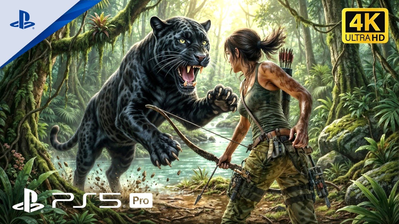 BLACK JAGUAR vs LARA CROFT! 😱 Tomb Raider Mission 10: Recover the Atlas [4K 60FPS]