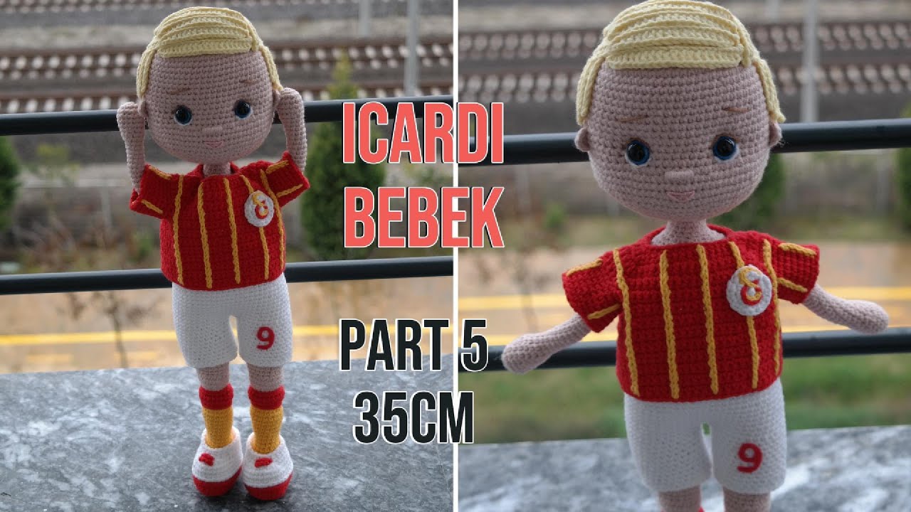 Amigurumi Icardi Bebek/English Subtitle 35cm 5.Bölüm:Forma ve Ayakkabı Yapımı #icardi  #amigurumi