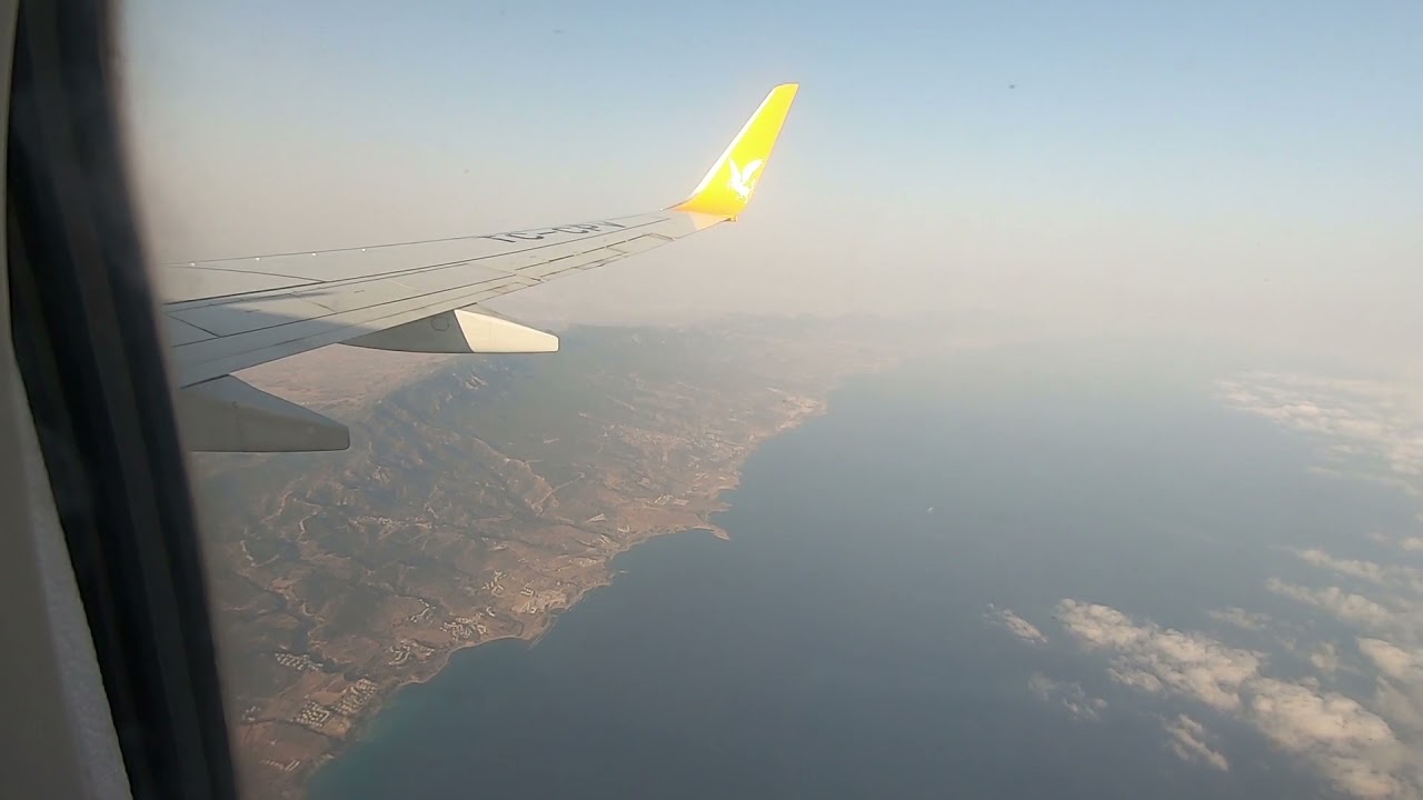 Gökyüzünden Kuzey Kıbrıs, İstanbul-Kıbrıs (Lefkoşa/Ercan) Uçuşu ve İniş...