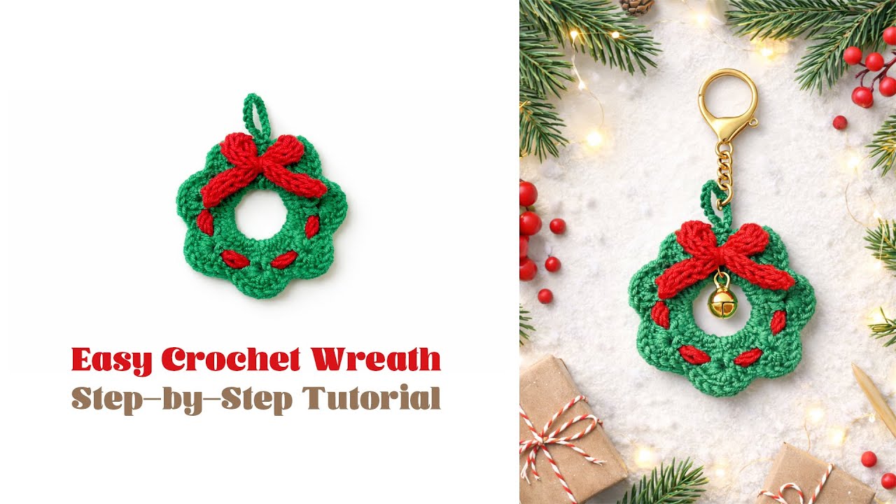Crochet Mini Wreath for Bags & Keychains