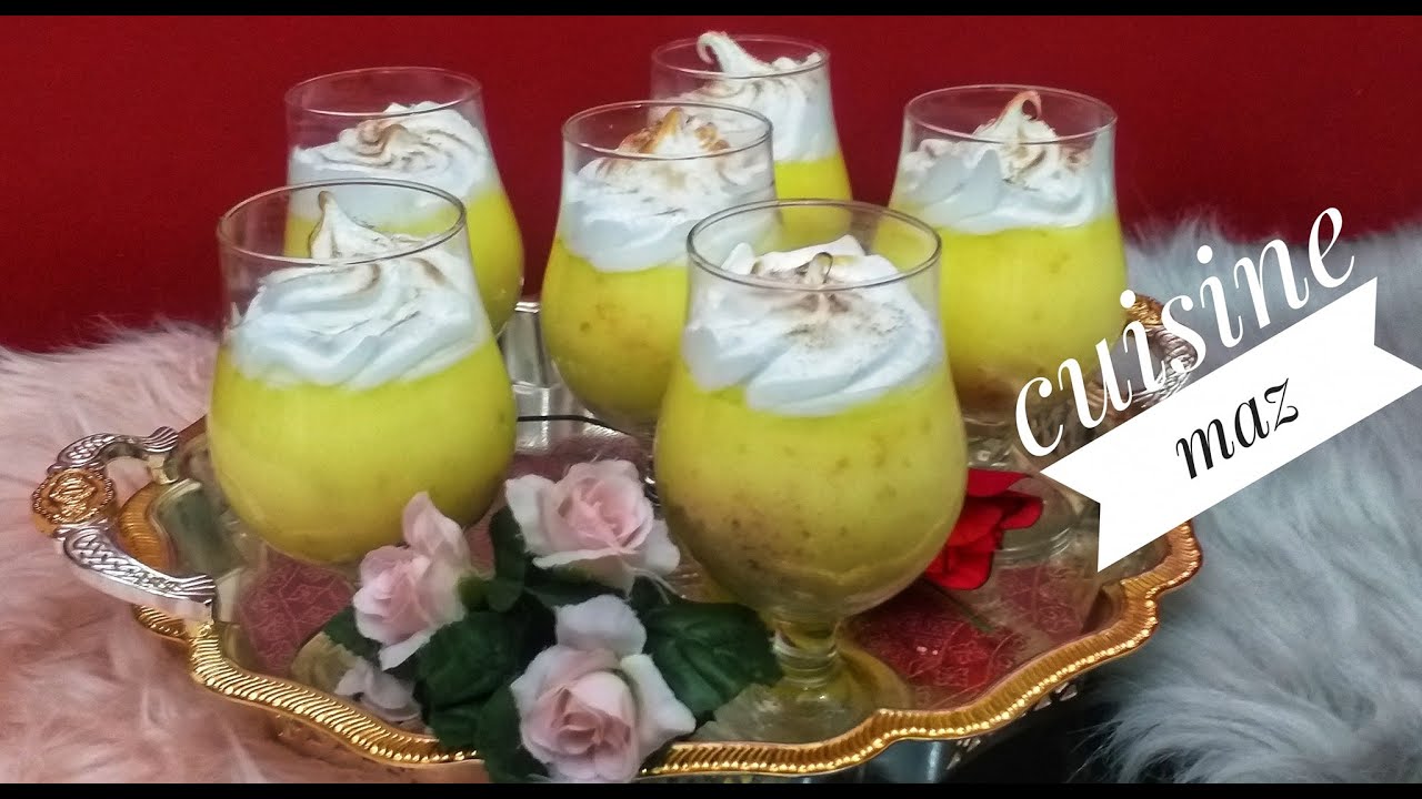 cuisine maz تحلية كؤوس بكريمة الليمون🍋🍨 او تارت الليمون في كؤوس بنة وانعاش