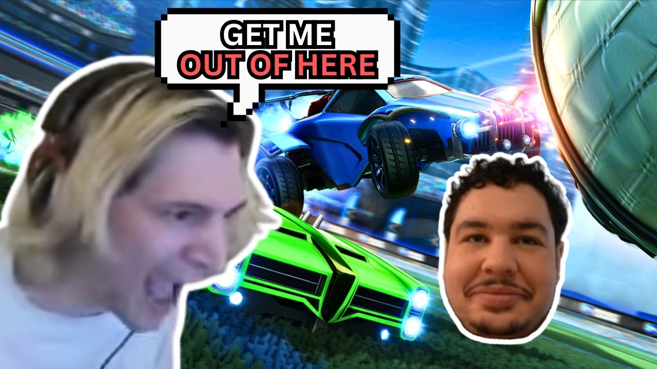 xQc goes CRAZY on Rocket League with Greek