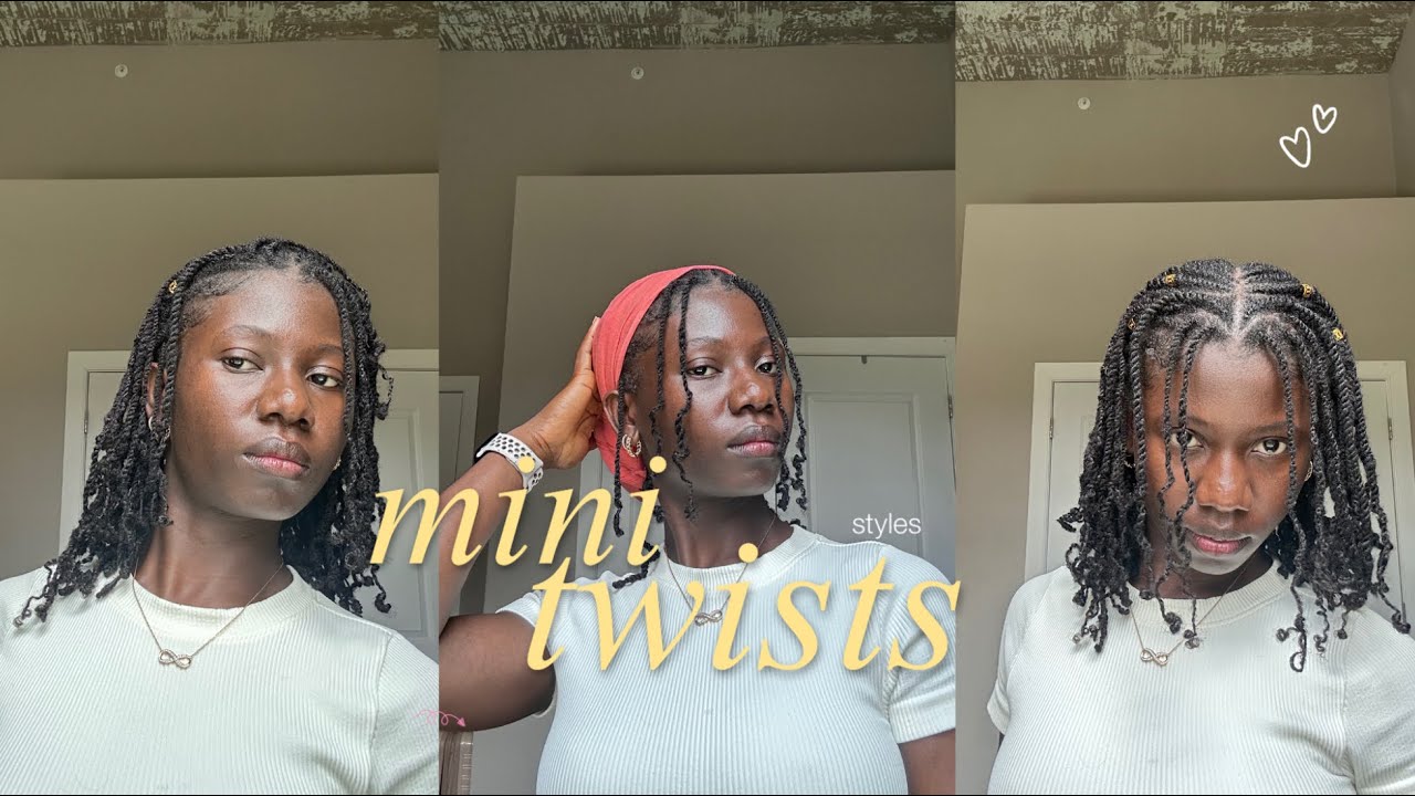 summer Mini Twists with 4b4c tight afro kinky coily bulk Hair on type 4 natural hair