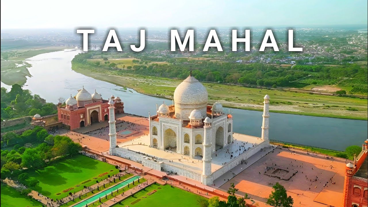 Taj Mahal, INDIA 🇮🇳  Drone View HD Video |