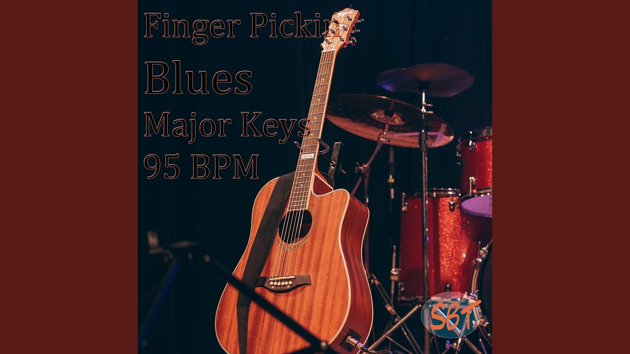 Finger Pickin Blues Guitar Backing Track in C Major 95 BPM