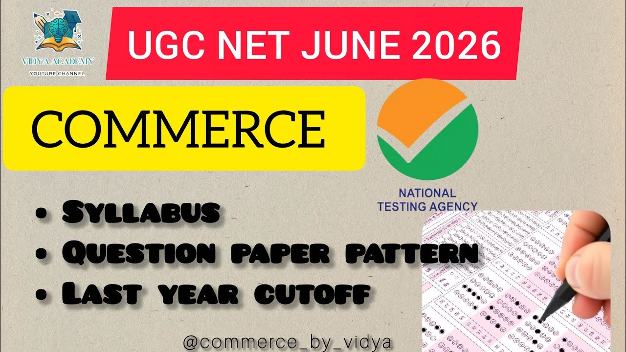 UGC NET June 2026 | UGC NET Commerce Syllabus & Exam Pattern  |UGC NET Commerce Paper 2 By Vidya