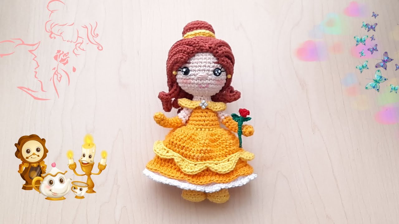 👸 PRINCESA BELLA  DE DISNEY AMIGURUMI / TUTORIAL PASO A PASO  ( PRIMERA PARTE  )👸