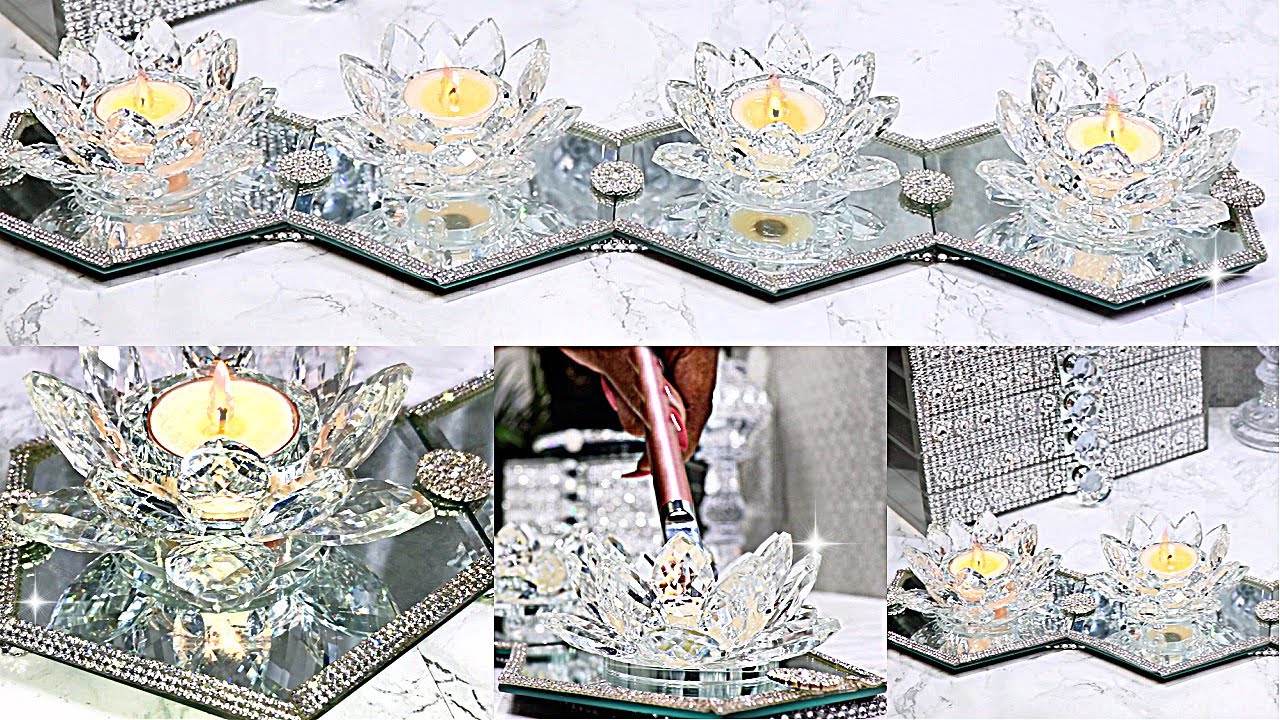DIY DIAMOND MIRROR TABLE RUNNER CENTERPIECE Room Decor Room Special Event Decorating Ideas DIY