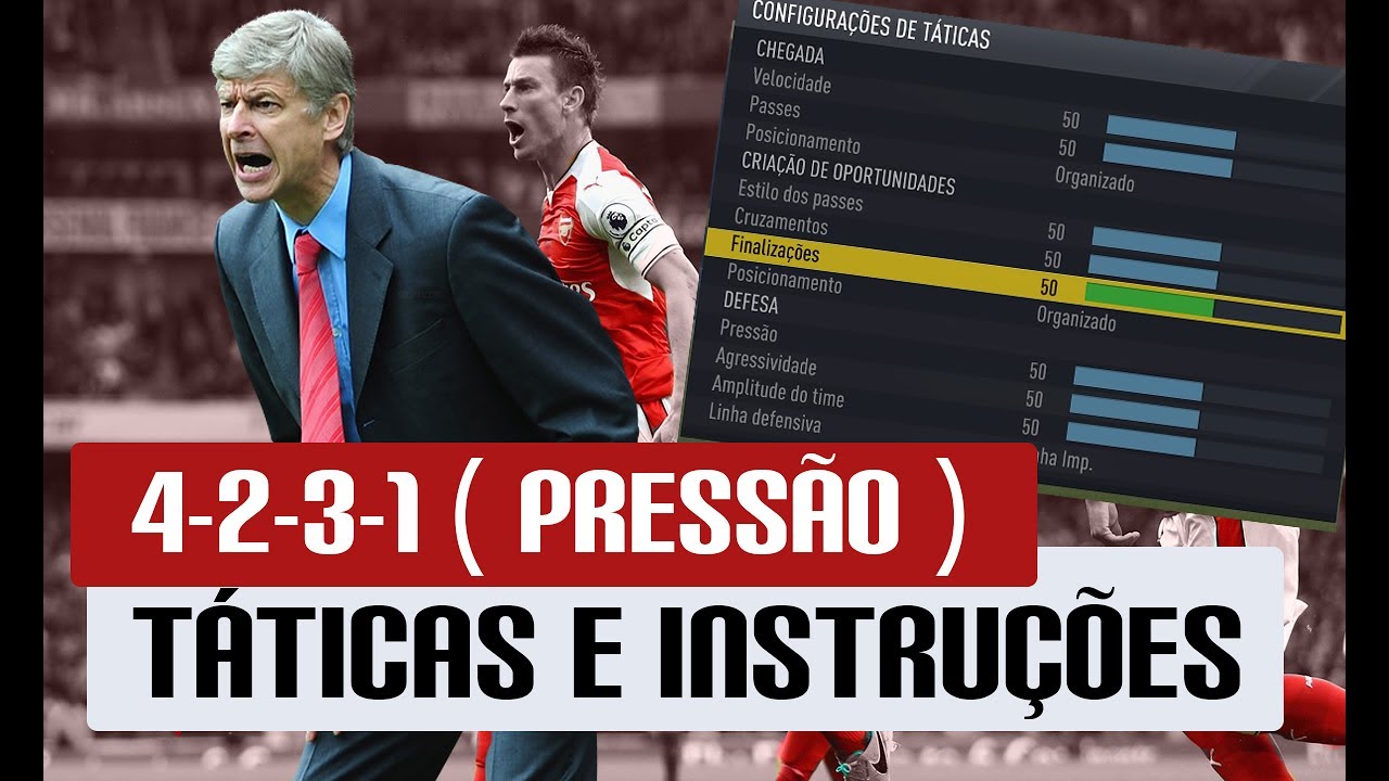 FIFA 17 | FORMAÇÃO 4-2-3-1 (pressão) , TÁTICAS PERSONALIZADAS E INSTRUÇÕES