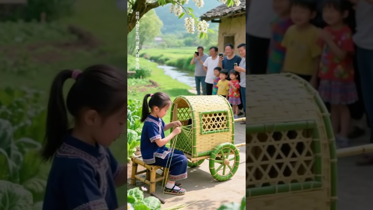 Rural life Handmade DIY Bamboo weaving Bamboo weaving craftsmanship Creative DIY hand