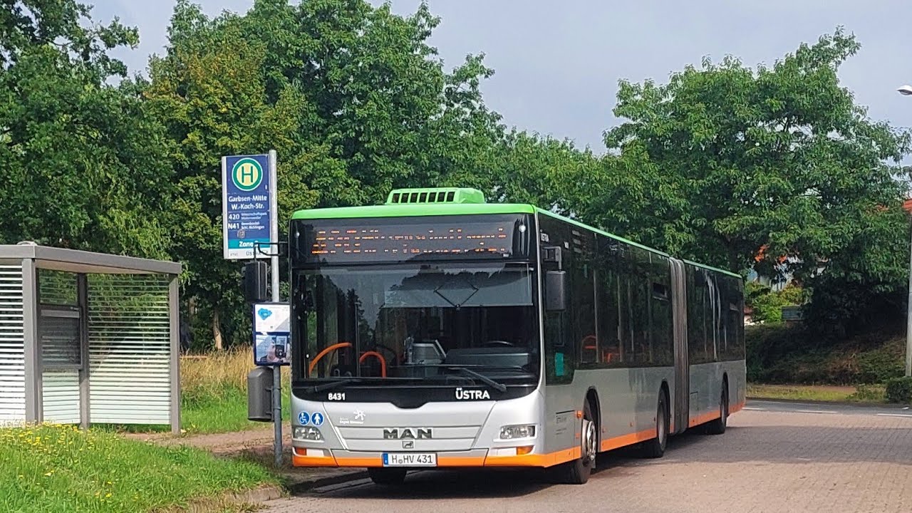 Bus Hannover | Mitfahrt im Kompl. 420 Von Walther-Koch-Str. bis Wissenschaftsp. Marienw. im MAN A23