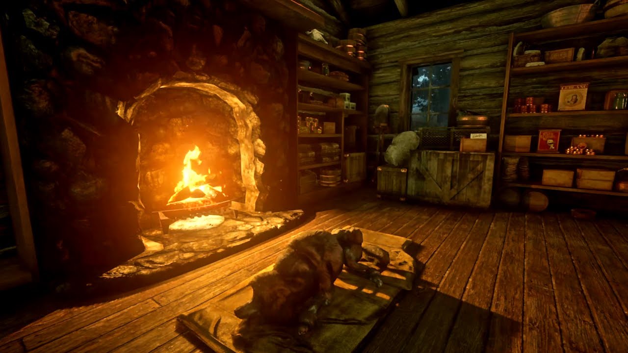 🌙Peaceful Dog Sleeping by Fireplace 24/7 | Warm Fire Ambience |