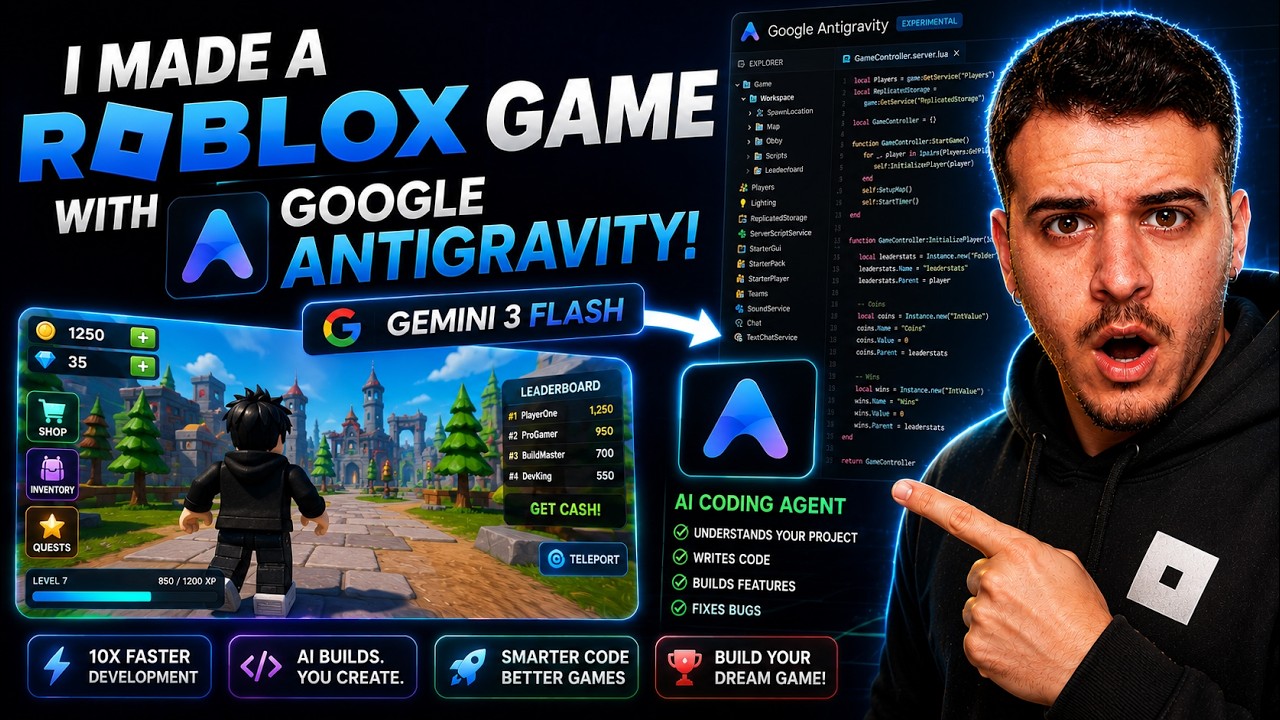 I made a Roblox Game with Google Antigravity! (Gemini 3.5 Flash)